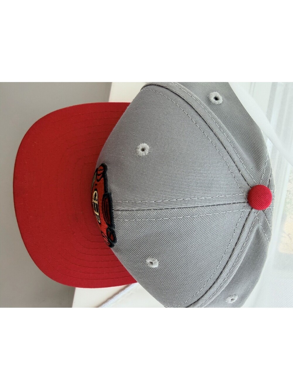 Pink Dolphin Diver Helmet Snapback Hat Gray Red Flat Bill Adjustable Cap - Picture 2 of 6